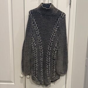 Free People Cable Knit Turtleneck Sweater Dress